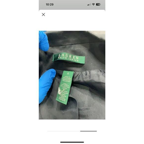 Ralph Lauren Vintage Embroidered Crest Blazer Black Gold Buttons Size 6 - Picture 3 of 4